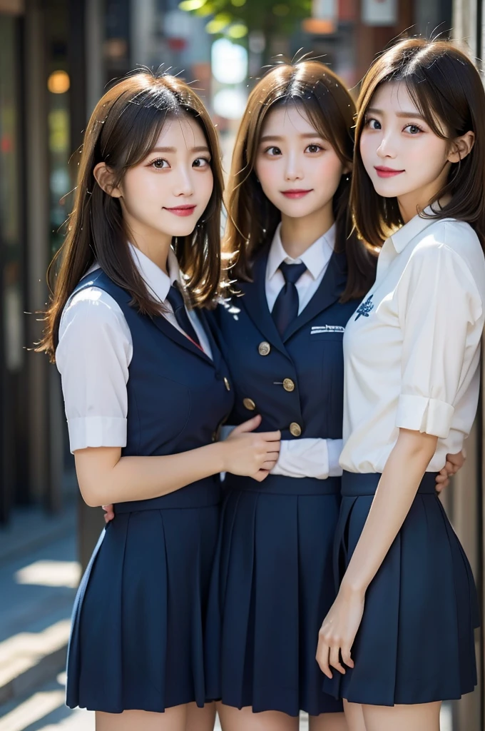 Three Beauties,Wearing a uniform