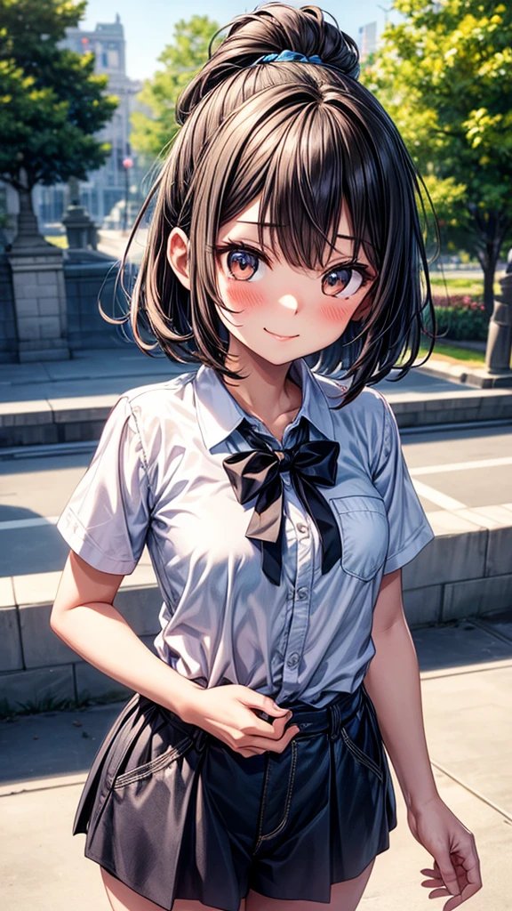 NSFW,,flashing,show pussy,teeth,(8k, Raw photo, Best quality, masterpiece: 1.2), masterpiece, super detailing,Best Lighting, (Realistic and realistic photos: 1.4), high-definition RAW color photography:1.3, highly detail mouth,1 girl, (HighSchool uniform,pleated checkered skirt),(skirtlift:1.3),background blur, blush:1.6, depth of fields, hair between eye,Short hair,shiny hair,,(oiled skin:1.5,shiny skin),((full body)), embarrassed:1.5,afraid:1.3,black hair,at City alley