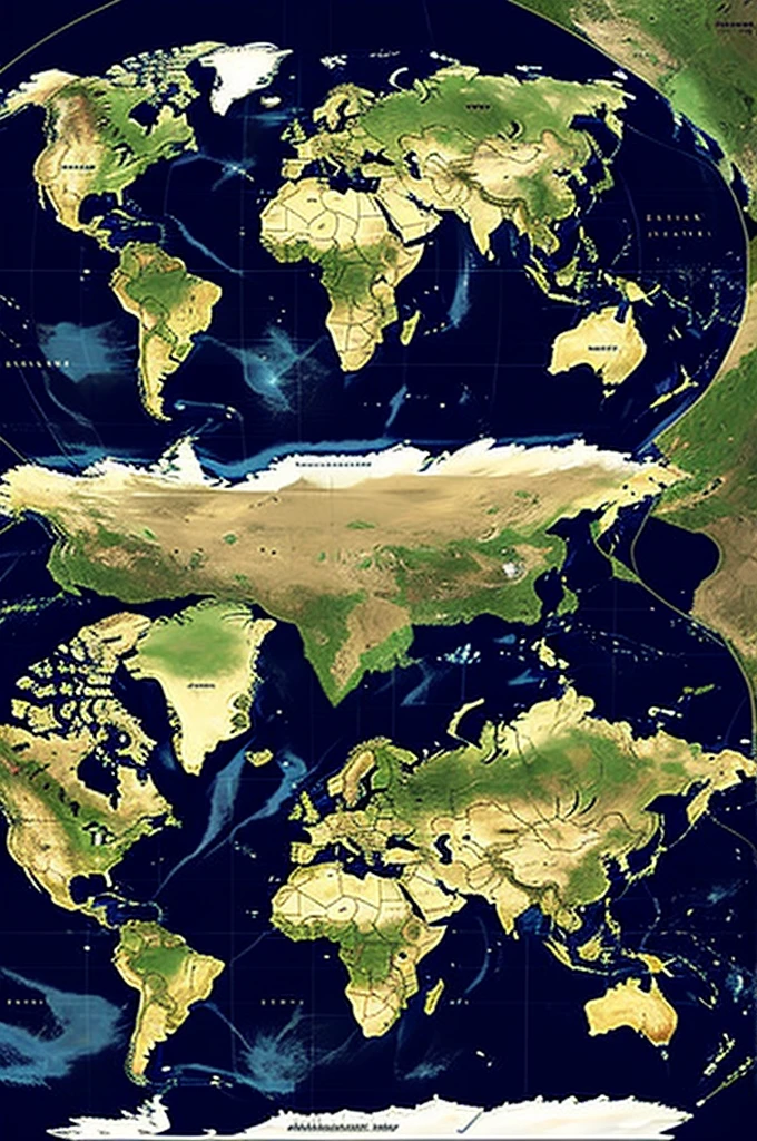 Global Population Map: Showcasing Earth with markers indicating densely populated areas, possibly using a heat map to illustrate population density.