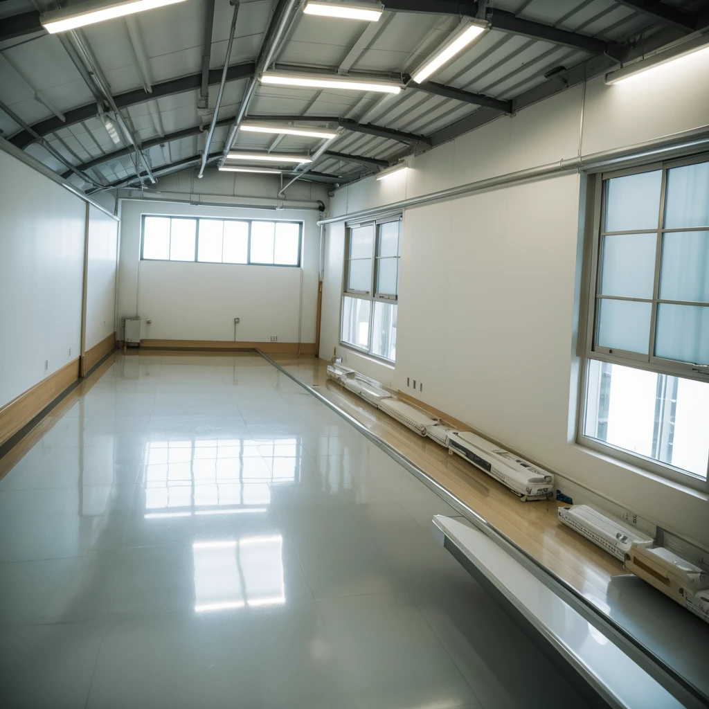 indoor ，limital space ，empty，fluorescent light