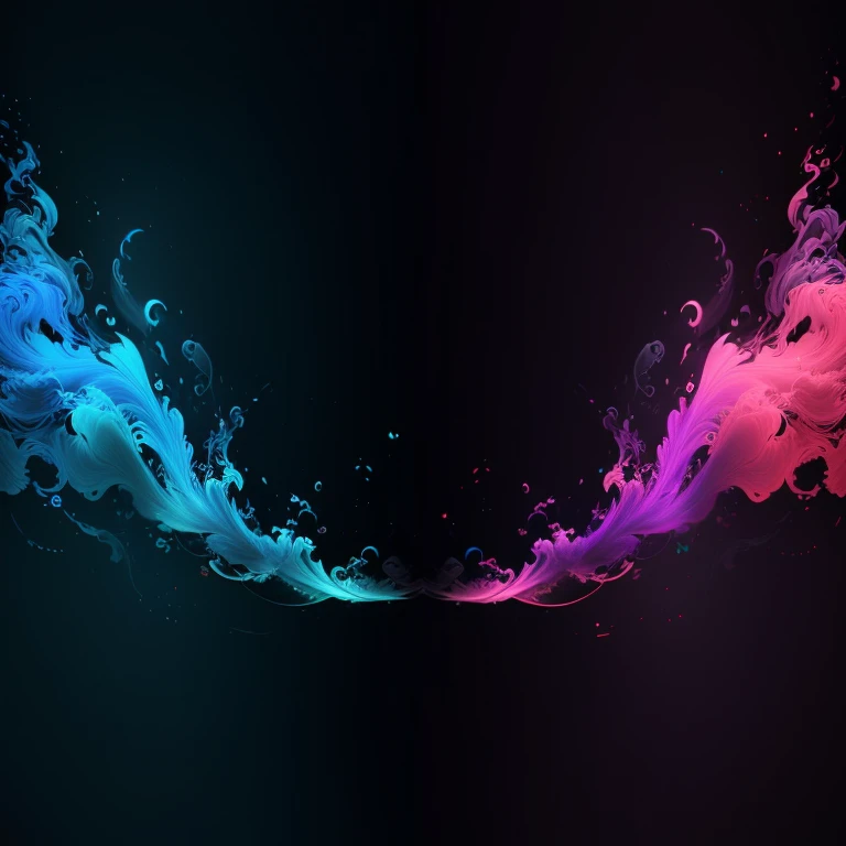 Arafed image of colorful smoke waves on grey background, wallpaper 4k, Wallpaper 4k, Aqua and light splashes of color, 4K HD illustration wallpaper, digital artwork amoled wallpaper