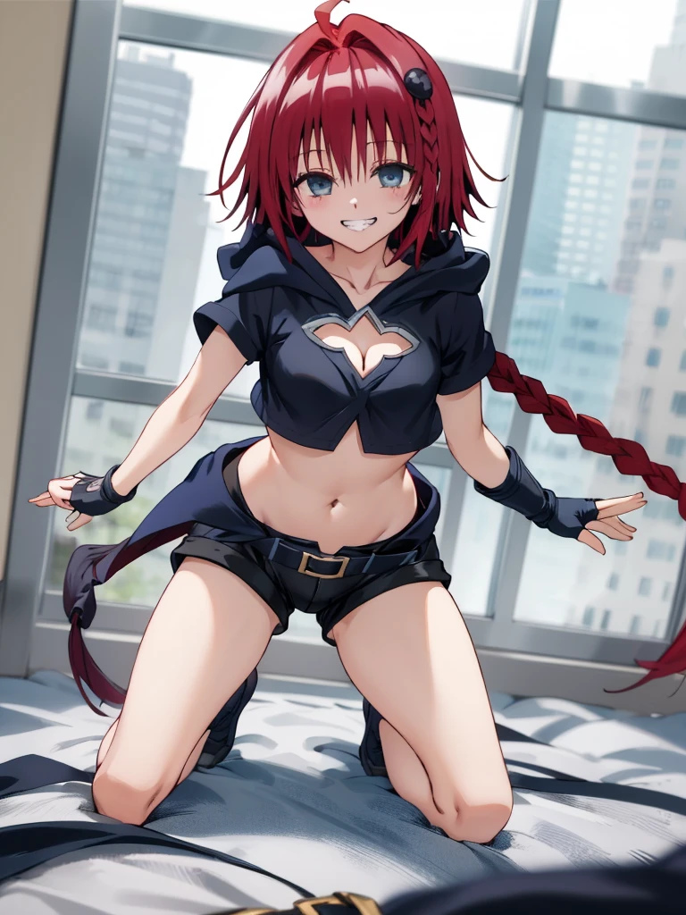 (masterpiece, top quality, best quality, highly detailed:1.2), colorful, 1girl, solo, photo of a sexy warrior woman standing and peeing on the ground, peeing self, having an accident, pee running down legs, desert, sunset, outdoor, standing, ((pee stream)), (pee puddle), pee stain, panties, red armored skirt, wet skirt, peeing, wet stockings, pantyhose, blush, trembling, embarrassed, muscles, red hair, blue eyes, black armored boots, sleeveless red fur jacket, black armored bra