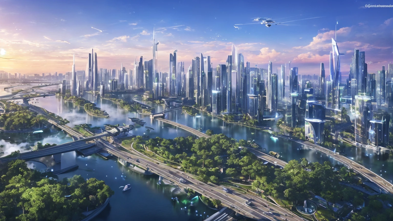 (Best quality,4K,8K,A high resolution,Masterpiece:1.2),Ultra-detailed,(Realistic,Photorealistic,photo-realistic:1.37),Futuristic floating city,Futuristic technology,Huge urban high-tech tablet platform,Airship,Floating in the sky,Futuristic city,Small airships around,High-tech hemispherical platform,Colorful lights,Advanced architecture,modernn architecture,skyscrapper,Access the cloud,Scenic beauty,view over city,Impressive design,Blend seamlessly with nature,energetic and vibrant atmosphere,Futuristic transportation system,Parking is suspended,Transparent path,Lush greenery,Sky gardens,cascading waterfalls,Magnificent skyline,reflections on the water,Sparkling river,Architectural innovation,futuristic skyscrapers,Transparent dome,The shape of the building is unusual,Elevated walkway,Impressive skyline,Glowing lights,Futuristic technology,Minimalist design,Scenic spots,Panoramic view,Cloud Piercing Tower,Vibrant colors,epic sunrise,epic sunset,Dazzling light display,magical ambiance,The future city,Urban Utopia,LuxuryLifestyle,Innovative energy,sustainable development,Smart city technology,Advanced infrastructure,Tranquil atmosphere,Nature and technology live in harmony,Awesome cityscape,Unprecedented urban planning,Architecture connects seamlessly with nature,High-tech metropolis,A cutting-edge engineering marvel,The future of urban living,Visionary architectural concept,Energy-efficient buildings,Harmony with the environment,A city floating above the clouds,Utopian dreams become reality,The possibilities are endless,State-of-the-art transportation network,Green energy integration,Innovative materials,Impressive holographic display,Advanced communication system,Breathtaking aerial view,Quiet and peaceful environment,Modernist aesthetics,Ethereal beauty