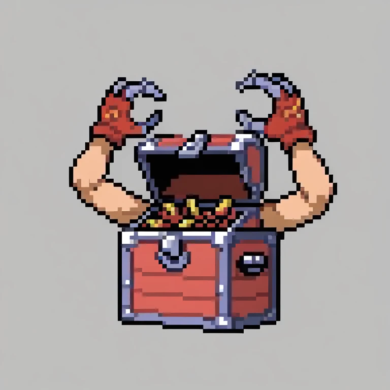 mimic chest with arms. simple background