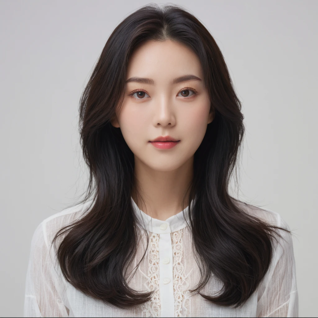Highest quality, 8K, masterpiece, (Portraiture: 1.3), (Photo Real:1.4), (Ultra-realistic:1.4), Sharp focus, View your viewers, (Smoother lighting:1.1), (Improving the lighting quality of movies:0.9), Realistic lighting, Backlight, Light on the face, Ray-tracing, (Bright light:1.2), (Improvement of quality:1.4), Sharp details, (Highest qualityのリアルテクスチャスキン:1.4), finely detailed eye, black_eye, Detailed painted face, 25 year old Japanese woman, (White Formal_shirt:1.4), (Super long hair:1.5)