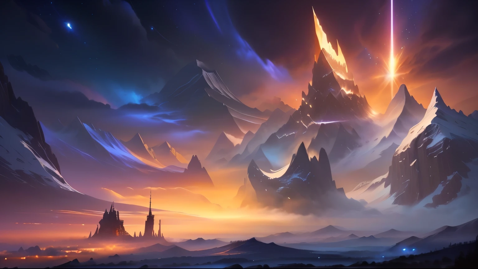 Close up shot of a mountain，Sky in the background，There is another star, 4k highly detailed digital art, 8k HD Wallpaper Digital Art, Epic fantasy digital art style, 4k fantasy art, Epic fantasy sci-fi illustration, Concept Art Wallpaper 4K, 4K Fine Digital Art, Epic fantasy art style HD, 8k stunning artwork, Background artwork