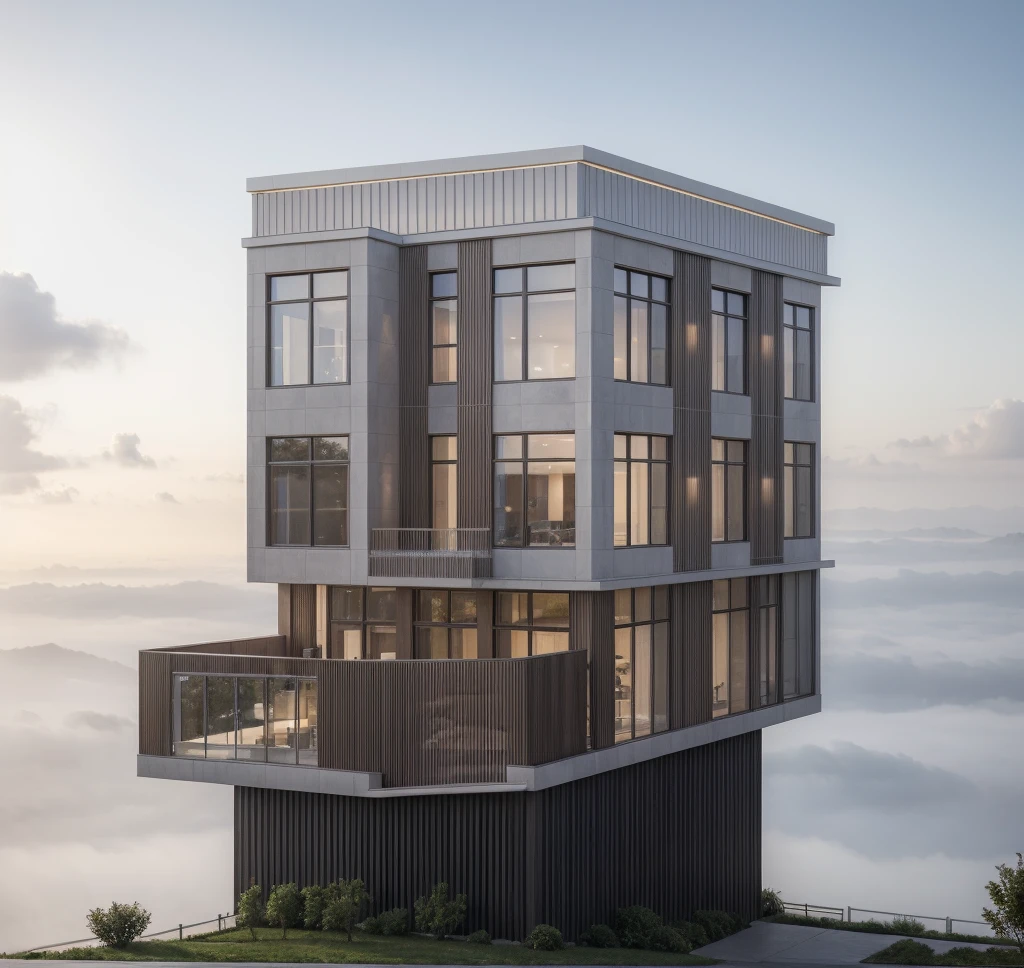 RAW photo, ((white)) modern house, (road:1.3), (sidewalk:1.3), (sidewalk trees:1.3), (residences area:1.4), dawn time, overcast, fog, tropical trees and plants, (high detailed:1.2), 8k uhd, dslr, soft lighting, high quality, film grain, Fujifilm XT3, (sharpen:1.5)