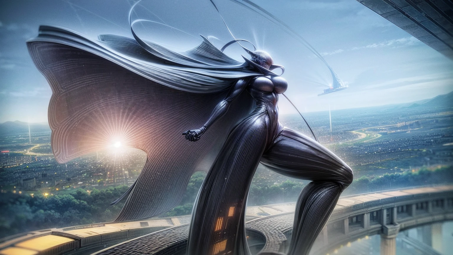 (Best quality,4K,8K,A high resolution,Masterpiece:1.2),Ultra-detailed,(Realistic,Photorealistic,photo-realistic:1.37),Futuristic floating city,Futuristic technology,Huge urban high-tech tablet platform,Airship,Floating in the sky,Futuristic city,Small airships around,High-tech hemispherical platform,Colorful lights,Advanced architecture,modernn architecture,skyscrapper,Access the cloud,Scenic beauty,view over city,Impressive design,Blend seamlessly with nature,energetic and vibrant atmosphere,Futuristic transportation system,Parking is suspended,Transparent path,Lush greenery,Sky gardens,cascading waterfalls,Magnificent skyline,reflections on the water,Sparkling river,Architectural innovation,futuristic skyscrapers,Transparent dome,The shape of the building is unusual,Elevated walkway,Impressive skyline,Glowing lights,Futuristic technology,Minimalist design,Scenic spots,Panoramic view,Cloud Piercing Tower,Vibrant colors,epic sunrise,epic sunset,Dazzling light display,magical ambiance,The future city,Urban Utopia,LuxuryLifestyle,Innovative energy,sustainable development,Smart city technology,Advanced infrastructure,Tranquil atmosphere,Nature and technology live in harmony,Awesome cityscape,Unprecedented urban planning,Architecture connects seamlessly with nature,High-tech metropolis,A cutting-edge engineering marvel,The future of urban living,Visionary architectural concept,Energy-efficient buildings,Harmony with the environment,A city floating above the clouds,Utopian dreams become reality,The possibilities are endless,State-of-the-art transportation network,Green energy integration,Innovative materials,Impressive holographic display,Advanced communication system,Breathtaking aerial view,Quiet and peaceful environment,Modernist aesthetics,Ethereal beauty