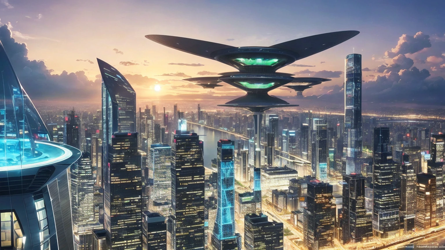 (Best quality,4K,8K,A high resolution,Masterpiece:1.2),Ultra-detailed,(Realistic,Photorealistic,photo-realistic:1.37),Futuristic floating city,Futuristic technology,Huge urban high-tech tablet platform,Airship,Floating in the sky,Futuristic city,Small airships around,High-tech hemispherical platform,Colorful lights,Advanced architecture,modernn architecture,skyscrapper,Access the cloud,Scenic beauty,view over city,Impressive design,Blend seamlessly with nature,energetic and vibrant atmosphere,Futuristic transportation system,Parking is suspended,Transparent path,Lush greenery,Sky gardens,cascading waterfalls,Magnificent skyline,reflections on the water,Sparkling river,Architectural innovation,futuristic skyscrapers,Transparent dome,The shape of the building is unusual,Elevated walkway,Impressive skyline,Glowing lights,Futuristic technology,Minimalist design,Scenic spots,Panoramic view,Cloud Piercing Tower,Vibrant colors,epic sunrise,epic sunset,Dazzling light display,magical ambiance,The future city,Urban Utopia,LuxuryLifestyle,Innovative energy,sustainable development,Smart city technology,Advanced infrastructure,Tranquil atmosphere,Nature and technology live in harmony,Awesome cityscape,Unprecedented urban planning,Architecture connects seamlessly with nature,High-tech metropolis,A cutting-edge engineering marvel,The future of urban living,Visionary architectural concept,Energy-efficient buildings,Harmony with the environment,A city floating above the clouds,Utopian dreams become reality,The possibilities are endless,State-of-the-art transportation network,Green energy integration,Innovative materials,Impressive holographic display,Advanced communication system,Breathtaking aerial view,Quiet and peaceful environment,Modernist aesthetics,Ethereal beauty