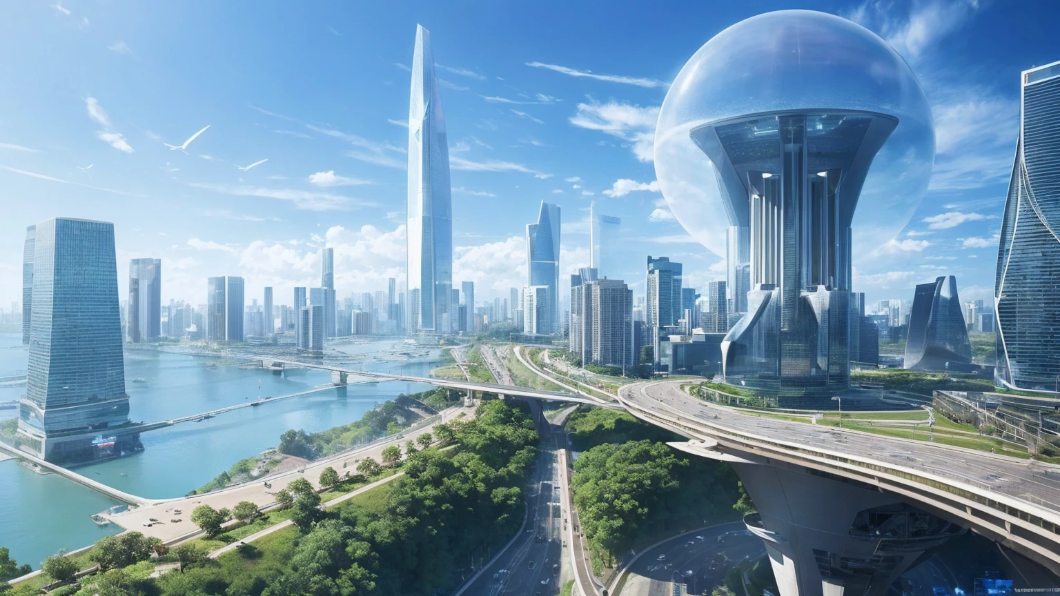 (Best quality,4K,8K,A high resolution,Masterpiece:1.2),Ultra-detailed,(Realistic,Photorealistic,photo-realistic:1.37),Futuristic floating city,Futuristic technology,Huge urban high-tech tablet platform,Airship,Floating in the sky,Futuristic city,Small airships around,High-tech hemispherical platform,Colorful lights,Advanced architecture,modernn architecture,skyscrapper,Access the cloud,Scenic beauty,view over city,Impressive design,Blend seamlessly with nature,energetic and vibrant atmosphere,Futuristic transportation system,Parking is suspended,Transparent path,Lush greenery,Sky gardens,cascading waterfalls,Magnificent skyline,reflections on the water,Sparkling river,Architectural innovation,futuristic skyscrapers,Transparent dome,The shape of the building is unusual,Elevated walkway,Impressive skyline,Glowing lights,Futuristic technology,Minimalist design,Scenic spots,Panoramic view,Cloud Piercing Tower,Vibrant colors,epic sunrise,epic sunset,Dazzling light display,magical ambiance,The future city,Urban Utopia,LuxuryLifestyle,Innovative energy,sustainable development,Smart city technology,Advanced infrastructure,Tranquil atmosphere,Nature and technology live in harmony,Awesome cityscape,Unprecedented urban planning,Architecture connects seamlessly with nature,High-tech metropolis,A cutting-edge engineering marvel,The future of urban living,Visionary architectural concept,Energy-efficient buildings,Harmony with the environment,A city floating above the clouds,Utopian dreams become reality,The possibilities are endless,State-of-the-art transportation network,Green energy integration,Innovative materials,Impressive holographic display,Advanced communication system,Breathtaking aerial view,Quiet and peaceful environment,Modernist aesthetics,Ethereal beauty