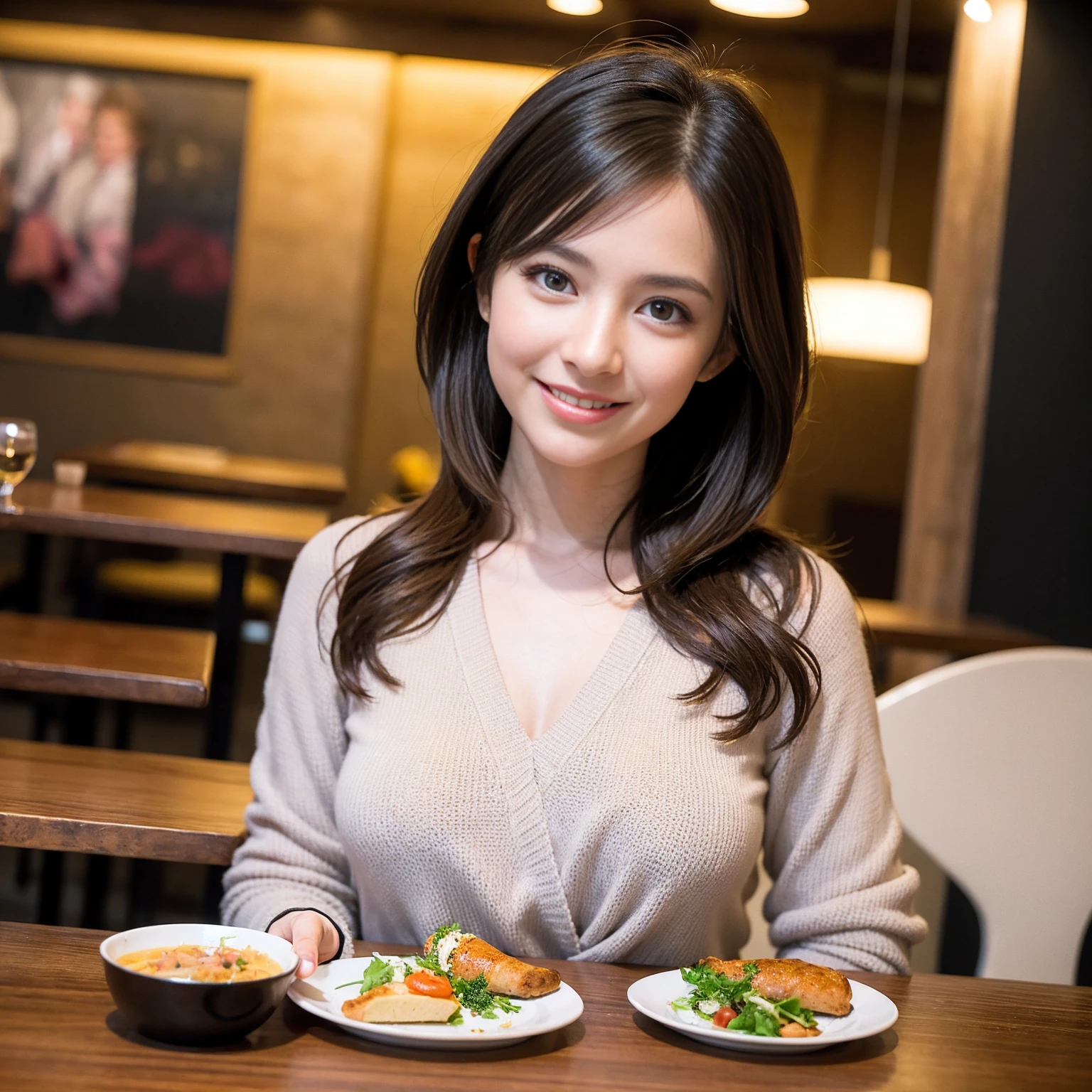 ((Highest quality、8K、masterpiece:1.3))、slimカップル、modelカップル、(Realistic, Intricate details:1.2), full-course dinner、Wine Party、Amazing view of the sunset sky and clouds、A bright smile、The wonderfulness of smile、Bright image、The beauty of wine, Beautiful Face, blue eyes, The light shines on your face, Blushing, short hair,Bright Face、 (Age 37), 39 years old, red wine 、Appetizers、Italian food、Wine bottle、Champagne、sparkling wine、Two beauties、Brown Hair、Shortcuts、Long sleeve shirt、dress、Beautiful woman 1, (slimな顔), (The body is slim), (Brown Hair), (Shortcuts), cheeks turn a little red,Attractive beauty、restaurant, In a prominent place (From the waist up) Nova Frog Style, actress, model, Upper Body, White wine, slim, wine glass, 中央に置かれたwine glass, smile, (smile: 1.15), Beautiful fine grain, Depth f/2,saturation, High Contrast, Strong light and shadow,Moist Body:1.5、3D texture、Delicate eyes、Brown Hair、The hair is very shiny、