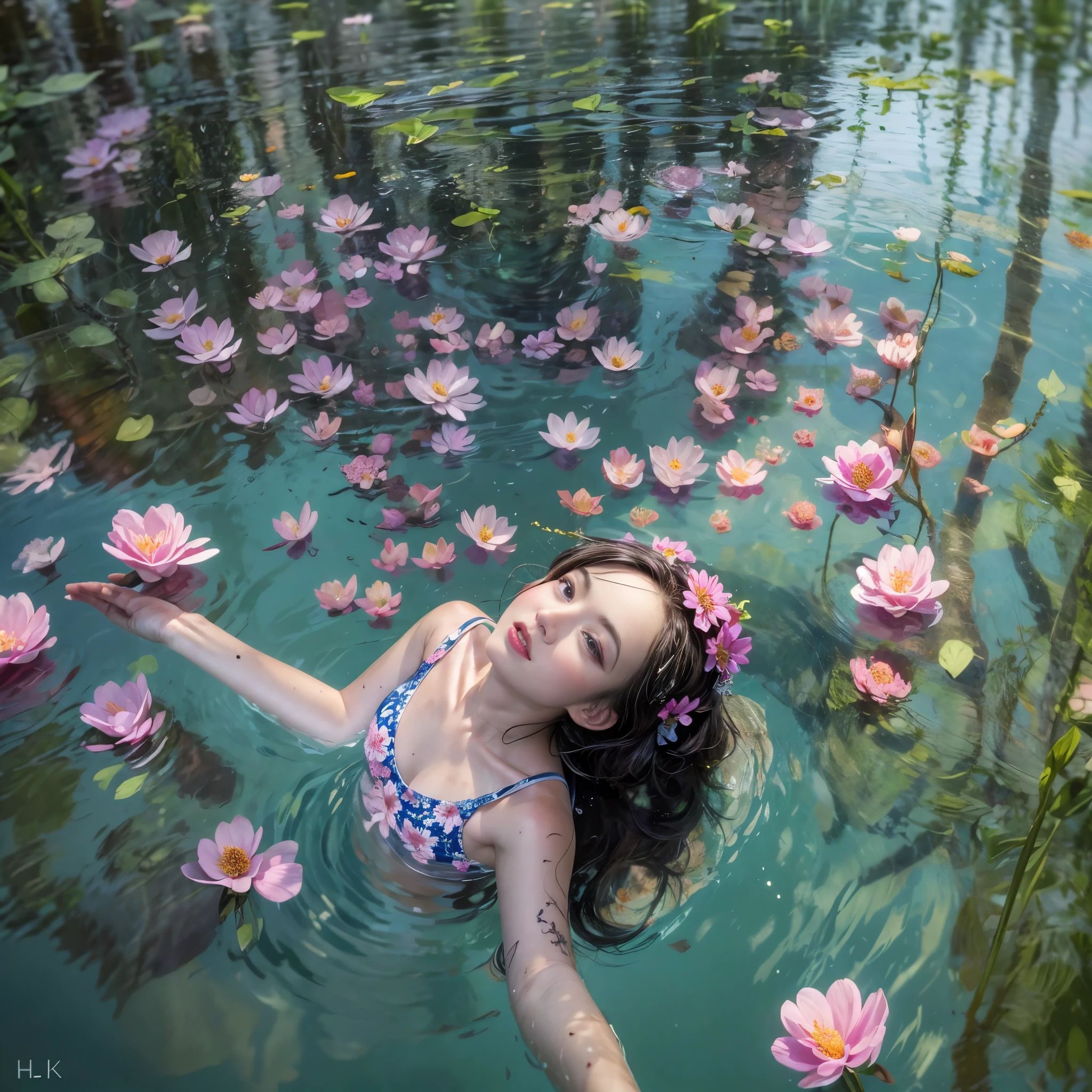 ExtremelyDetailed(ProfessionalPhoto of Girl Floating in the Sky:1.37), 280th floor infinity pool，The tallest building in the urban forest, {Around bonsai|Luo Han Song|coconut palms|tulips|Rose flower}, (Masterpiece 8K TopQuality:1.2),  (ExtremelyDetailed KAWAII face Eyes:1.28){ElaboratePupils with (SparklingHighlights:1.28)|DoubleEyelids with (Voluminous LongEyelashes:0.88)|RosyCheeks}  BREAK   Detailed impeccable Radiant PearlSkin with Transparency, Skinny(SchoolSwimwear:1.28) beautiful graceful {(HiddenHand)|((Corrected BabyLikeHand))} (Whole Body Proportions and all limbs are Anatomically Accurate), (Full of Flowers)(extra limbs:-1.4)