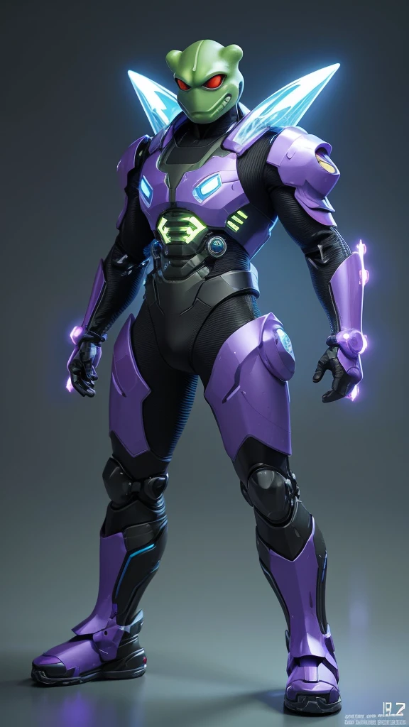 3D Rendering、Toy、gecko、translucent、monster、Powered Suit、 Bad guy cyborg、invader、Toxic Chemicals、Full body image、Digital Image。