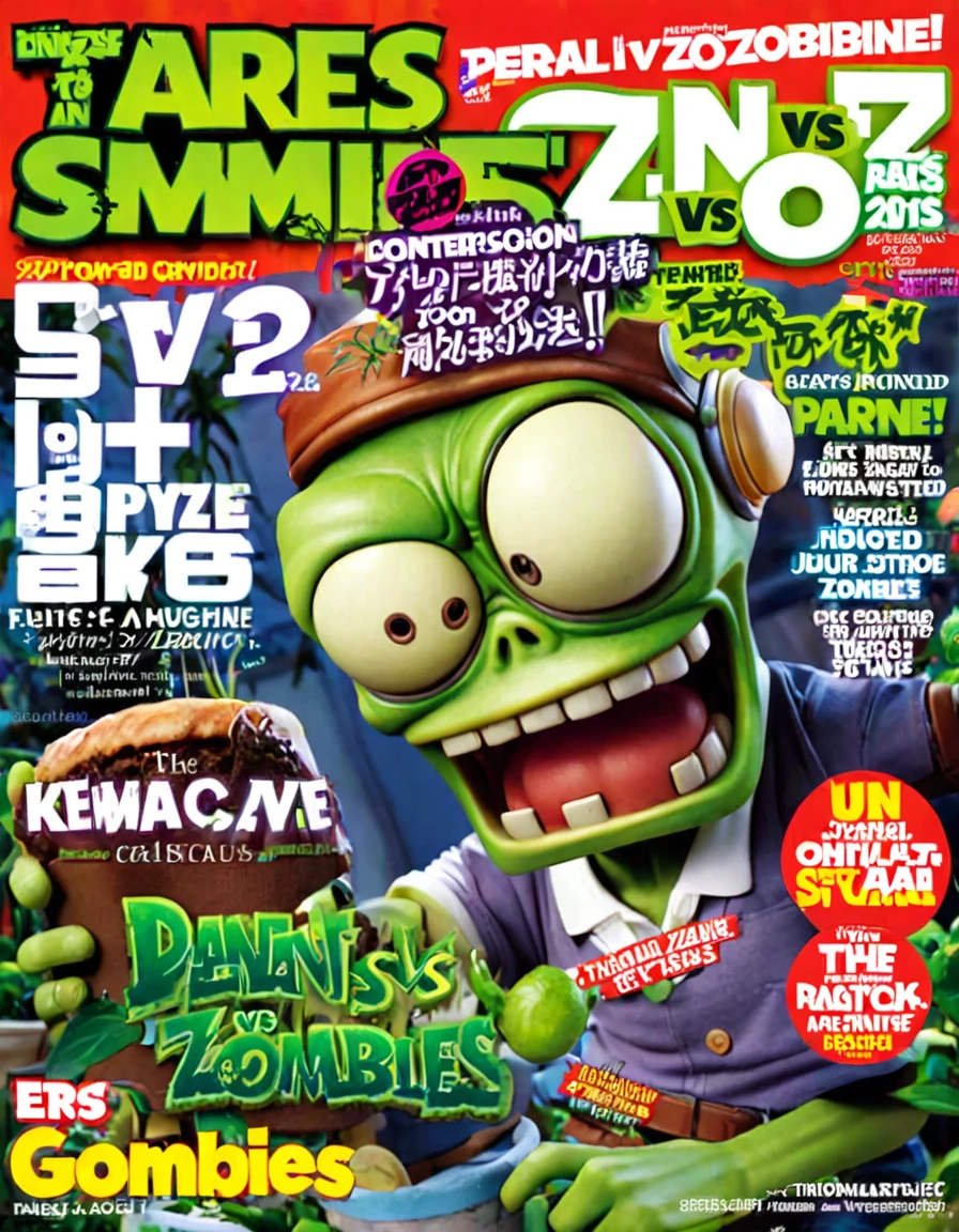 Magazine cover,Plants vs. Zombies