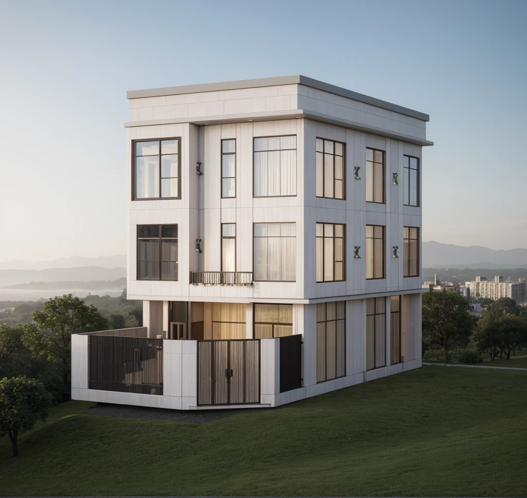RAW photo, ((white wall:1.3)) modern house, (road:1.3), (sidewalk:1.3), (sidewalk trees:1.3), (residences area:1.4), daytime, daylight, tropical trees and plants, (high detailed:1.2), 8k uhd, dslr, soft lighting, high quality, film grain, Fujifilm XT3, (sharpen:1.5)