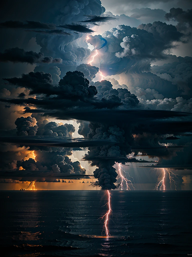 Four-dimensional lightning strikes near the shore 