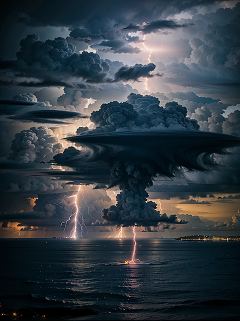 Four-dimensional lightning strikes near the shore