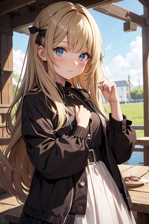 1 girl、Beige sweater、no skirt、unclothed panties、garden、In a row of ginkgo trees、autumn leaves、flax hair、long hair、arrange bangs、flaxen eyes、big breasts、squat、nokezoru、open your legs、view from below、glowing skin、