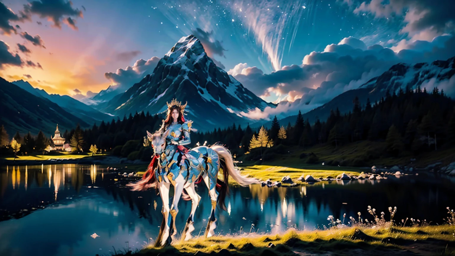 In the beautiful illustration of this super-grand scene，The ultra-distant lens shows us（More than eight distinctive and beautiful female centaurs，Half man, half horse，Half man, half horse角色：9.9），Their personality、Distinctive and vivid features。from（A radiant, angelic, snow-white centaur from heaven：1.1），arrive（Nightmare-like fiery red centaur surrounded by flames：1.1）、再arrive（Green Centaur, the wind fairy dancing in the air：1.1）、再arrive有（One-horned blue centaur surrounded by lightning：1.1），arrive（A mechanical-style mecha Centaur shining with metallic light：1.1）、再arrive（A powerful dragon-shaped centaur wearing colorful dragon scale leather：1.1）、再arrive（A slender elven centaur that is graceful and agile：1.1）Gracefully wears a flower crown、arrive（Enchanting and charming Tiflin centaurs：1.1）、再arrive（A succubus centaur with an indescribably sexy feeling：1.1）。Each Centaur character fully demonstrates his unique style。The illustration uses advanced artistic techniques and tools，Use nesting、Weaving、Splicing、perspective、interlude、Montage and other artistic techniques，Divide the scene into sections by geometric arrangement，Each part corresponds to a role，from而更有效地利用了空间，Make eight centaurs exist in one picture at the same time，（The style tends to be grotesque、Hayao Miyazaki、Aesthetic、Unavailable：3.3）。Through Midjourney's advanced brush tools、Color palette、Material packs和模型包、Texture tools，For each centaur, beautiful props are designed to increase racial characteristics、Clothing and physical features，Enhances the character's personality and visual appeal，（Stunning landscapes in illustrations，There are changing skies、rainbow、aurora、Stars and Moon，Incorporating iconic landmarks such as Mount Everest，and fireworks、Tranquil Lake、Natural and urban elements of waves and neon lights，Creates a magical atmosphere：1.5），Centaurs demonstrate their unique abilities and equipment in a variety of environments，This is true even in extreme alien landscapes。Use Midjourney's tools、Material packs、Texture tools、The color palette makes depicting details vivid and realistic，from复杂的发型和以及不同的种族特质、Body、Appearance features、服装arrive真实的纹理，Greatly improved the realism of the Centaurs and their surroundings，The fusion of multiple art styles adds dynamism to the character&#39;s movement at all angles，The overall visual experience is further enriched。The final illustration was described as a "masterpiece"，It has the characteristics of "best quality" and "realistic"，The details put into the creative process are shown、Level of creativity and craftsmanship。 hdr，（Reality，Masterpiece quality，Best quality）
