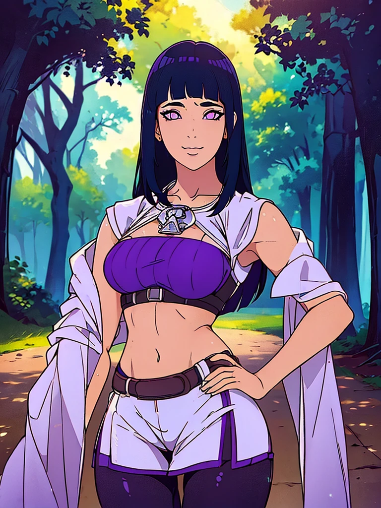 Just one girl,Best quality, 4k, high resolution, body stuck dress, perfect smile, gorgeous, light skin, ahegao face(hentai face) ,dark blue hair,(hinata hyuga hair style),wearing A short soft purple blouse(top is soft purple colour) and
wears tight dark violet pants with fishnets, 1 girl, solo, seductive look, elegance and charm, (masterpiece, best quality, high resolution), looking at the viewer, standing, (intricate and beautiful:1.2), (detailed light:1.2), (soft light, side light), (high resolution textures) , holding chain collar, outdoor, Burmese girl, wearing gorgeous jewelary, wearing harness over the outfit ,outdoor background, sun light, attractive, sexy, mature and hot, young,(masterpiece:1.3), (disorganized:1.3), (highest quality:1.3), perfect anatomy, detailed face, front view, perfect right hands, looking at viewer, (Super detailed:1.3), (best shadow:0.7), (treated hair), fine eyes, beautiful eyes, young aged woman, alone, standing, crystal earrings,closed_mouth, , outdoors,Thick thighs, arrogant face, small 