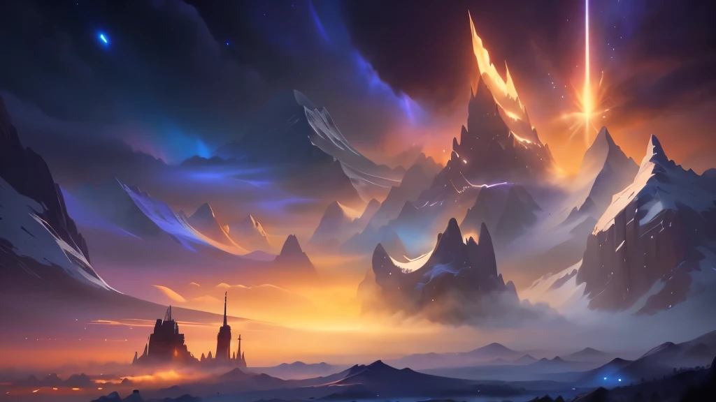 Close up shot of a mountain，Sky in the background，There is another star, 4k highly detailed digital art, 8k HD Wallpaper Digital Art, Epic fantasy digital art style, 4k fantasy art, Epic fantasy sci-fi illustration, Concept Art Wallpaper 4K, 4K Fine Digital Art, Epic fantasy art style HD, 8k stunning artwork, Background artwork