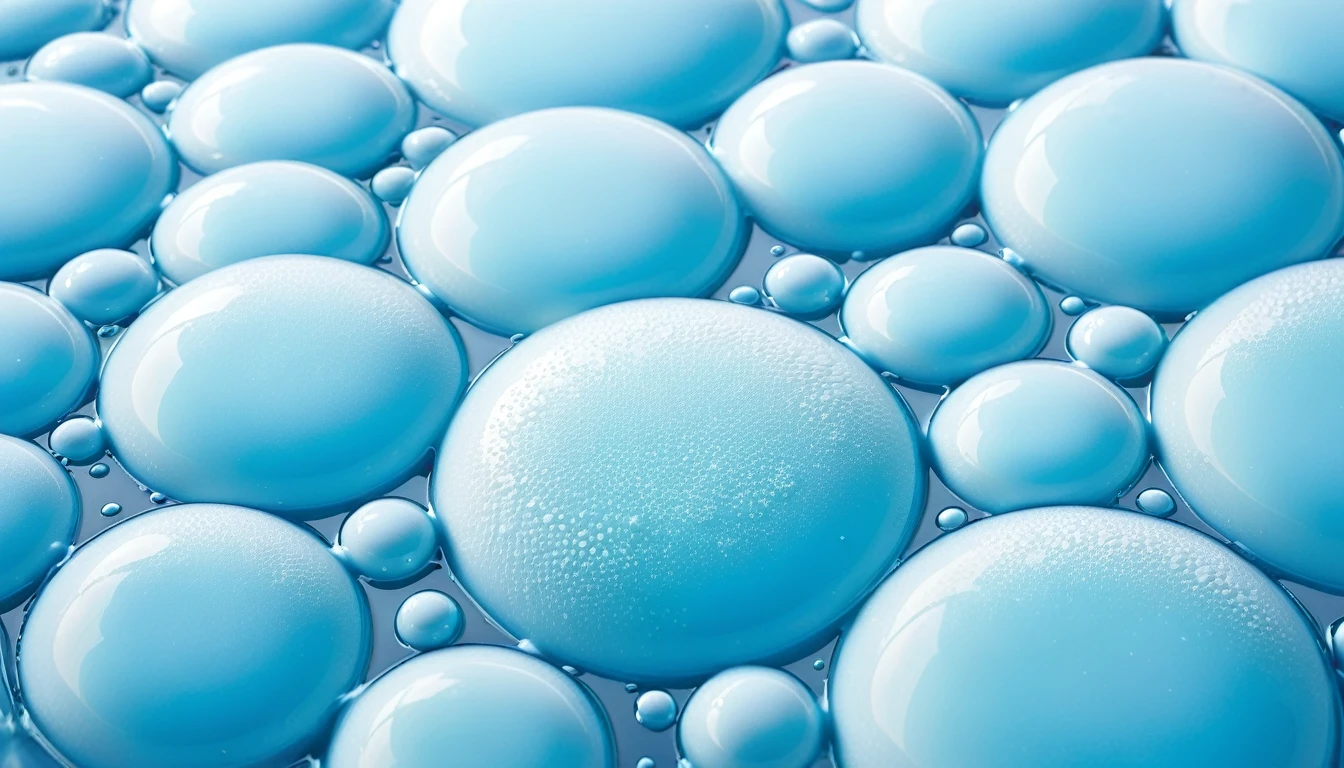 blue BUBBLES MILKY white surface