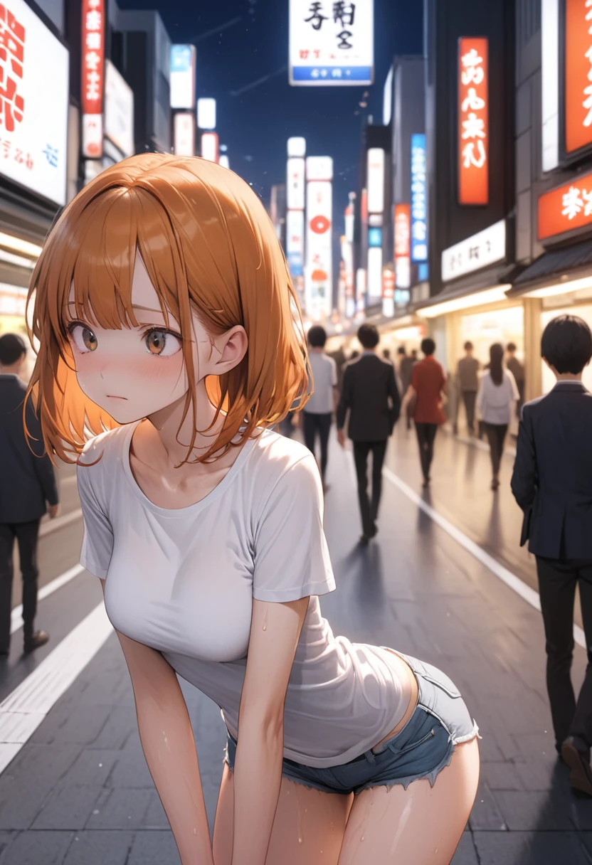 Ochako ururaka, naked, getting raped while being watched by a crowd in the city