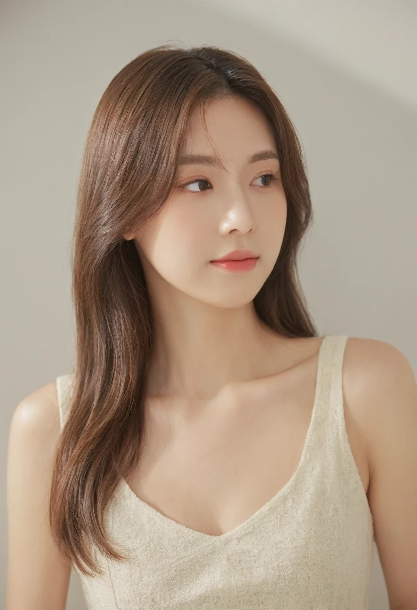 Best Quality, 8k, Masterpiece, (Portrait: 1.3), (photo realistic:1.4), (hyper realistic:1.4),
 Sharp Focus, looking at viewer, (smoother lighting:1.1), 
(increase cinematic lighting quality:0.9), realistic lighting, backlighting, 
light on face, ray trace, (brightening light:1.2), (Increase quality:1.4), sharp detail,
 (best quality real texture skin:1.4), finely detailed eyes, black_eyes, 
finely detailed face, 25 year old Korean woman