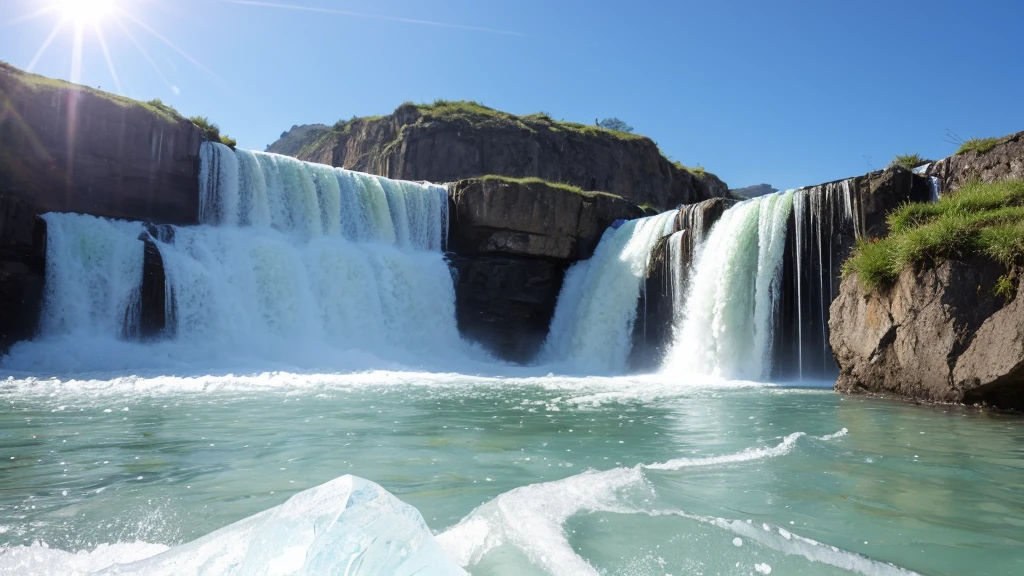 refreshing feeling, cool, water, ice, gushing