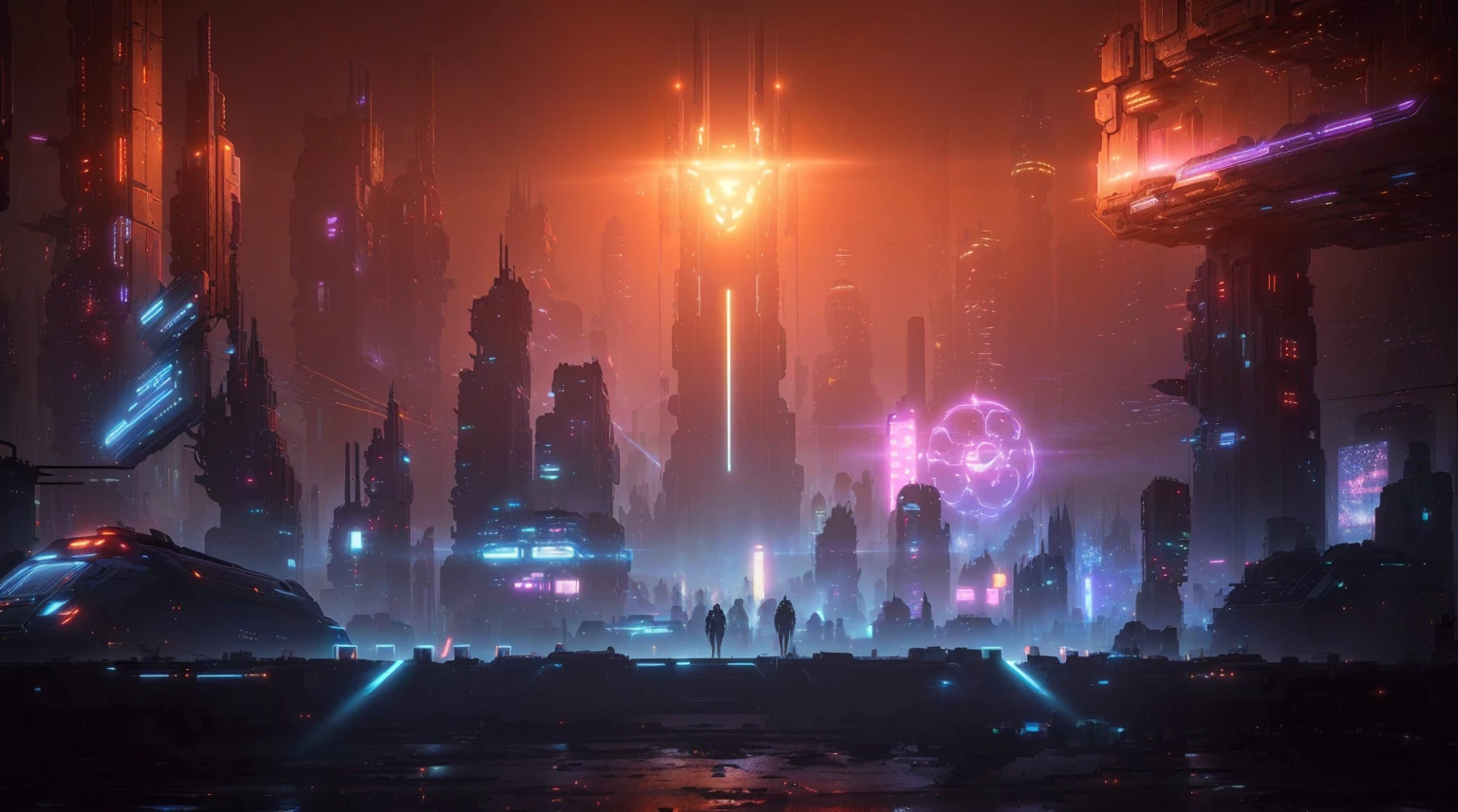 Futuristic city night scene with street lights, arstation and beeping sounds highly, paul lehr and beeping sounds, digital Concept Art of dystopian, Concept Art | beeping sounds, A cyberpunk city in the distance, Future Cyberpunk City, smelting pit'beeping sounds, Surreal cyberpunk city, greg beeping sounds, Low-key cyberpunk style