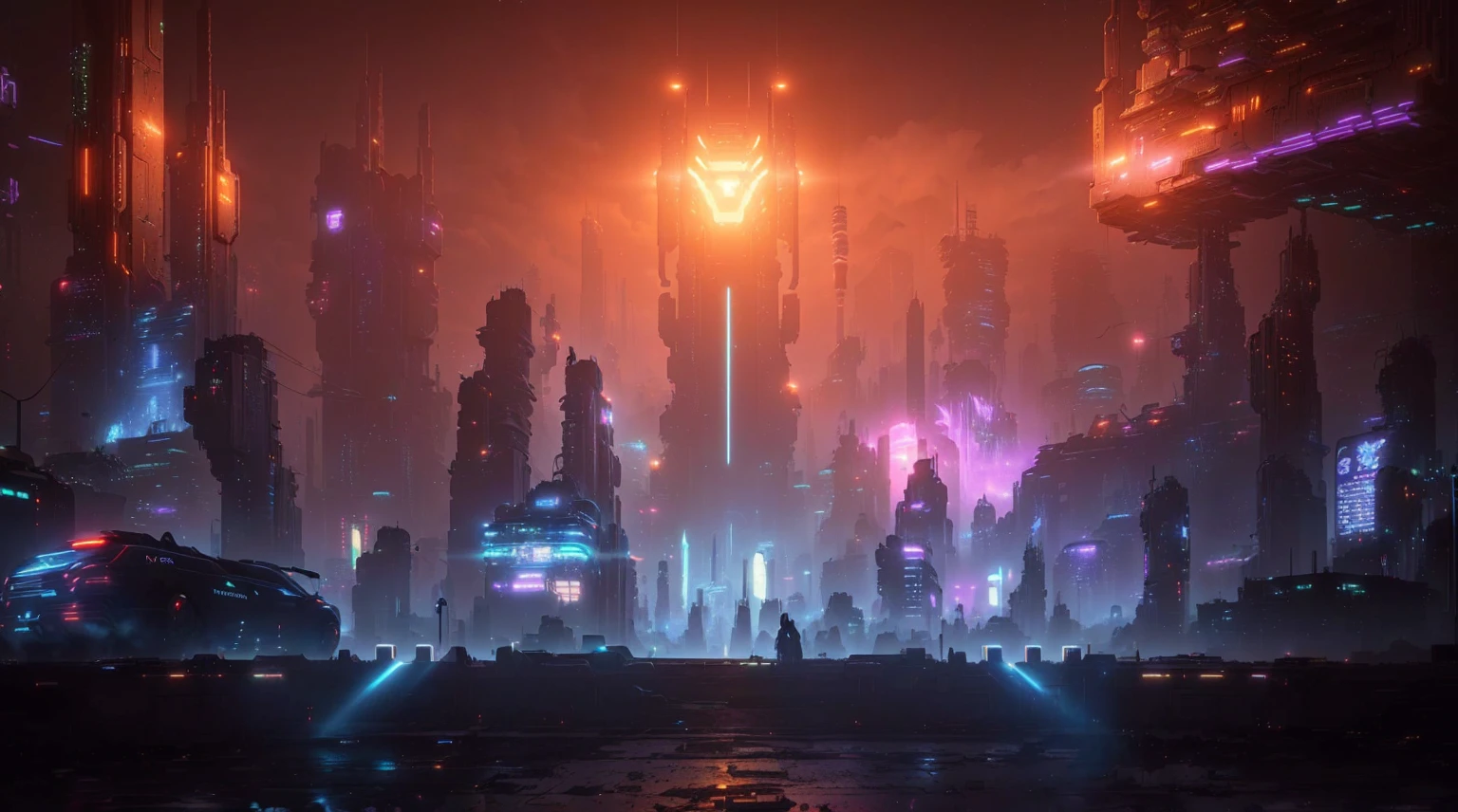 Futuristic city night scene with street lights, arstation and beeping sounds highly, paul lehr and beeping sounds, digital Concept Art of dystopian, Concept Art | beeping sounds, A cyberpunk city in the distance, Future Cyberpunk City, smelting pit'beeping sounds, Surreal cyberpunk city, greg beeping sounds, Low-key cyberpunk style