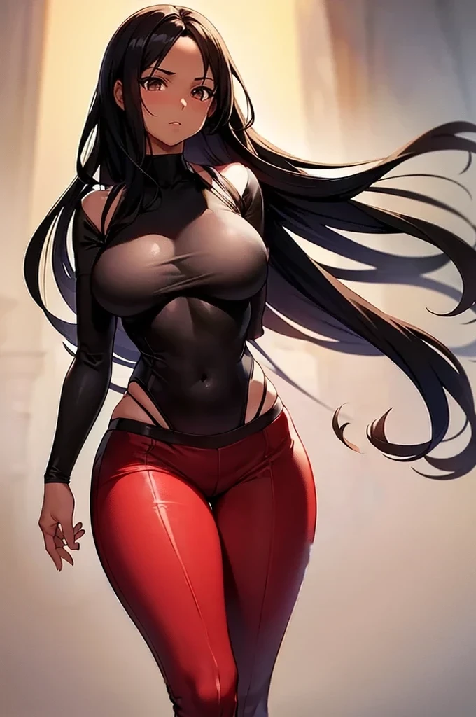 hand holding her body