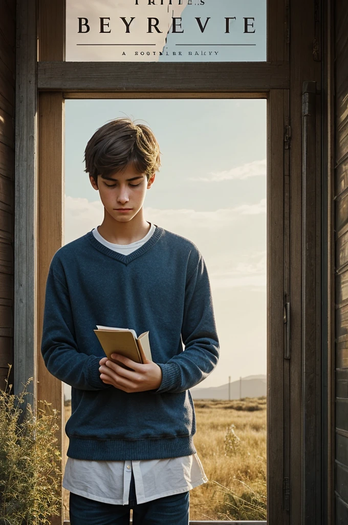 Generate an image for the cover of a book that represents the story of a quiet teenager who narrates the events of his daily life in a philosophical way, natural and thoughtful, a hard but beautiful life in an inspiring and sad way