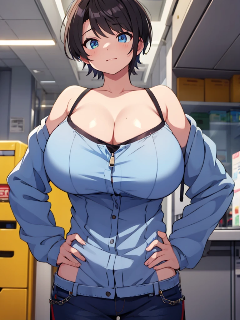 tomboy、Hands on hips、Big Breasts