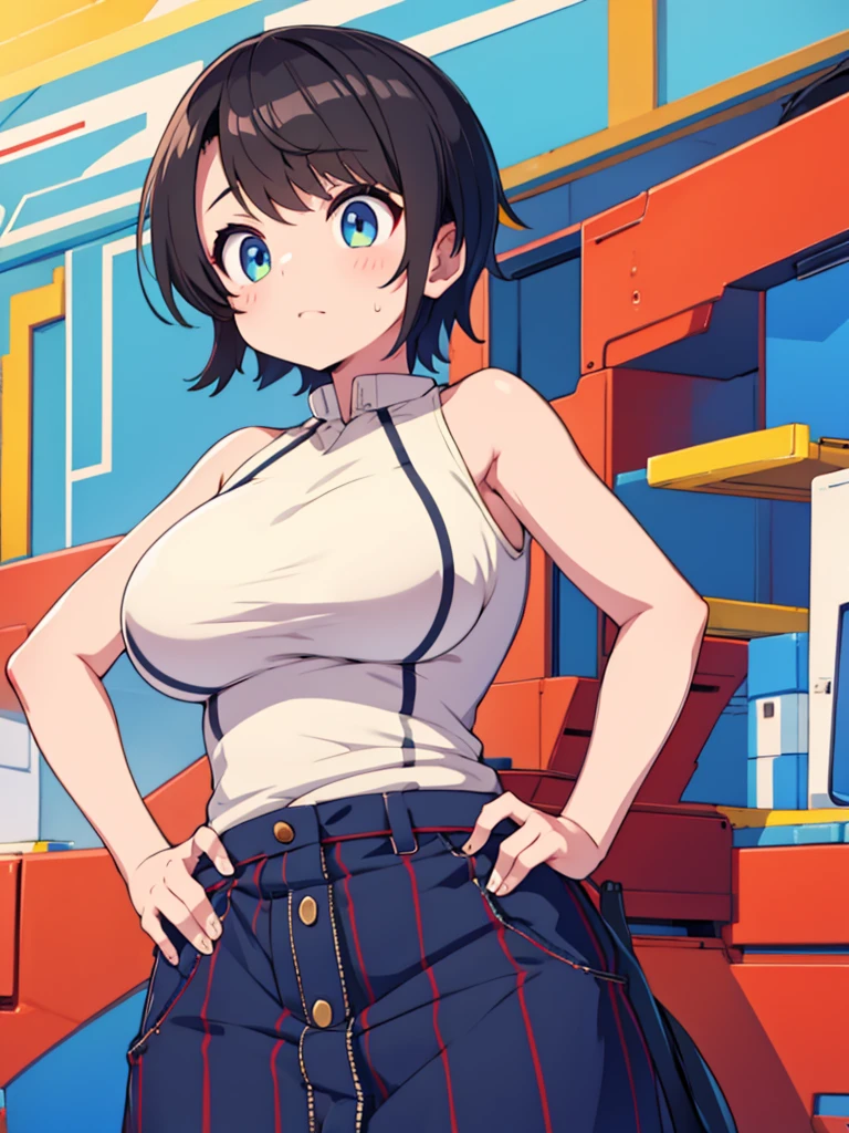 tomboy、Hands on hips、Big Breasts