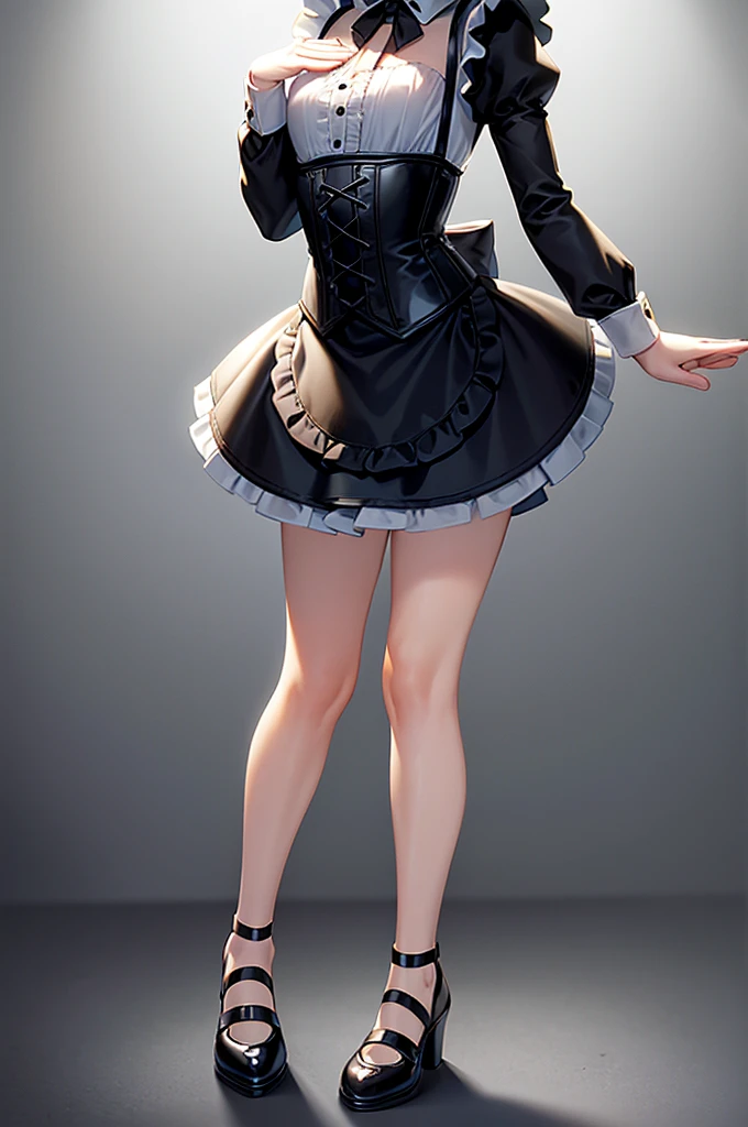 ((Maid)),Frills,corset,(mini skirt),Cute little ,Tiny ,Small girl,,Childish face, Very fine clean face,Top quality,Straight Hair,Yellow hair,(Dark Room), Subtle light, Natural light,Soft lighting,Light from directly behind,(Open your hands), (Are standing),Front view,Black background
