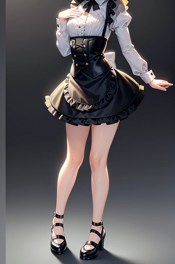 ((Maid)),Frills,corset,(mini skirt),Cute little ,Tiny ,Small girl,,Childish face, Very fine clean face,Top quality,Straight Hair,Yellow hair,(Dark Room), Subtle light, Natural light,Soft lighting,Light from directly behind,(Open your hands), (Are standing),Front view,Black background
