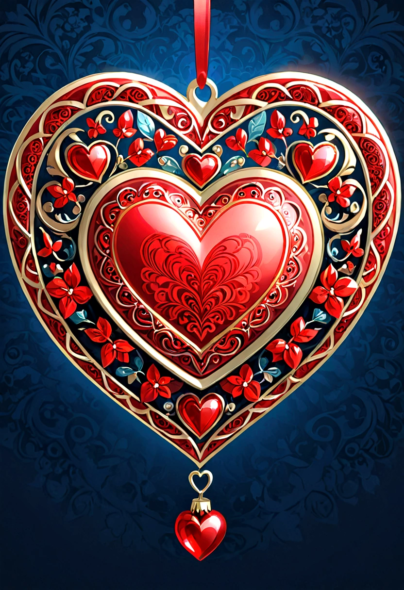 heart　ornament　red