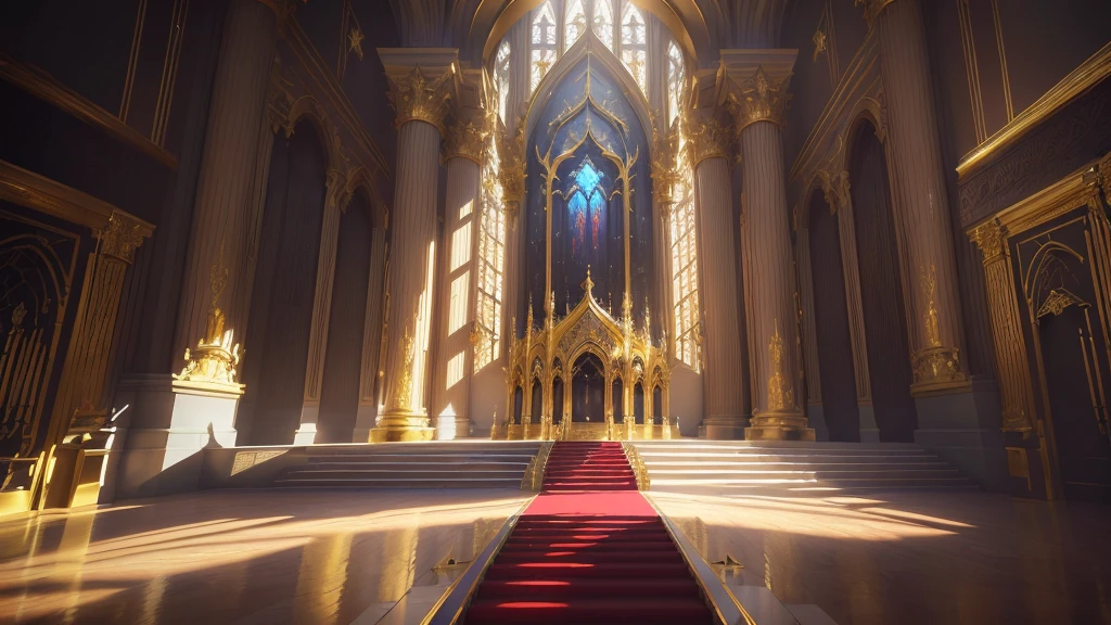 There is a big room，Rolling out the red carpet，There is a big window, decadent The Golden Throne Room, library of ruina Concept Art, Gothic Epic Library Concept, exquisitely designed The Golden Throne Room, The Golden Throne Room, cyberpunk cathedral, Gorgeous border + Concept Art, 8 k high detail Concept Art, award winning Concept Artist, Infinite Celestial Library, Concept Arts, Futuristic Palace, Entering the Etheric Realm