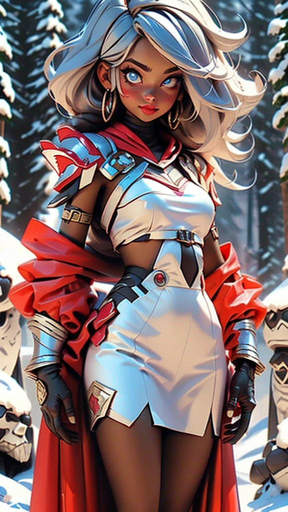 amazing quality, masterpiece, best quality, hyper detailed, ultra detailed, UHD, beautiful girl, perfect anatomy, perfect body, model, stylish pose, wearing full plate body fantastic red armor with red cape, holding crystal sword, snowy medieval road, (random color:1.4), long hair, various hairstyles, white hair, blue eyes, glowing eyes, extremely detailed,
