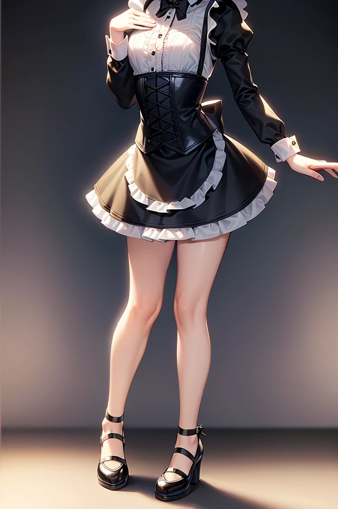 ((Maid)),Frills,corset,(mini skirt),Cute little ,Tiny ,Small girl,,Childish face, Very fine clean face,Top quality,Straight Hair,Yellow hair,(Dark Room), Subtle light, Natural light,Soft lighting,Light from directly behind,(Open your hands), (Are standing),Front view,Black background