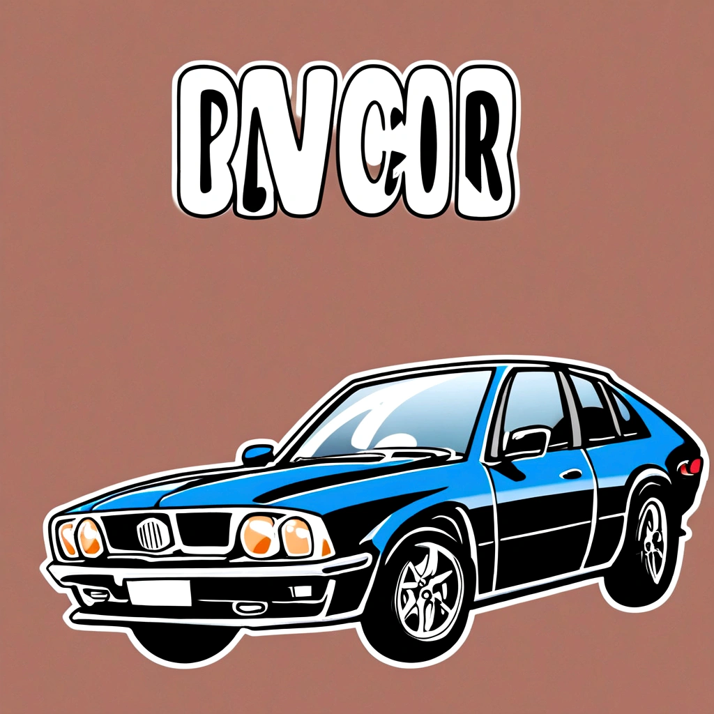 ((Sticker Design)), Classic BMW Car, Night Background, 5 Layer Color, Corner Street, Tambor Berek, Gift, Black Car