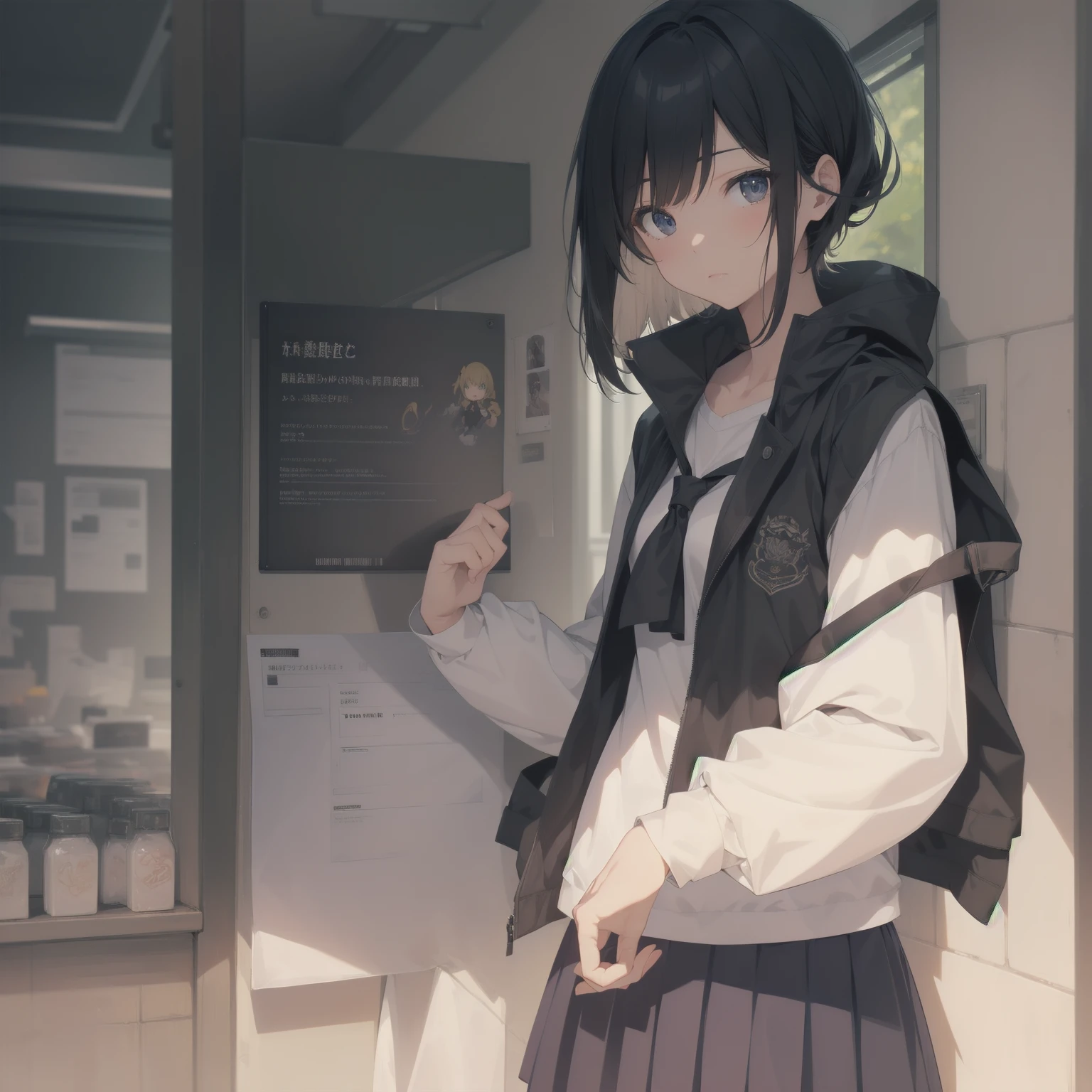 ultra-absurdres-Top quality by artist God, ultra-detailed, high resolution, anime moe artstyle, best anime 8k konachan wallpaper, pixiv contest winner, pool:2810, perfect anatomy,break, 1girl, (Please draw a girl walking sleepily to school alone. )break,(Solo,little female, 13-year-old:1.3),Full limbs, complete fingers,a junior high school student, (very short hair), short cut, flat chest, , small butt, small black eyes, beautiful detailed eyes, well-proportioned iris and pupils, expressive eyes, highres detailed hair, soft expression, salor school_uniform, sailor collar, serahuku, bow, pleated skirt,(Detailed Lighting), (Detailed background), in the School commute route. break,super detailed skin, Best cinematic lighting powered by famous artist, 8k,beauty illustration,photoshop_(medium),very aesthetic,break,((artist:mochi_au_lait )), artist:clamp ,artist:carnelian ,artist:kantoku ,
