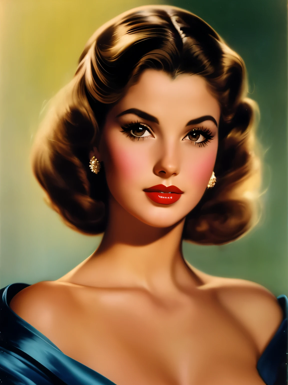 1970s,Alberto Vargas,(Highest quality, Artwork), A highly detailed and delicate portrait of a beautiful and timeless girl,Noir Woman, Sexy eyes, close, Rolf Armstrong's style, Light and shadow,Accusation of face,Sexy Face, Beautiful Nose, Get a different hairstyle, Creating variations on a woman's nose,Barbadian women