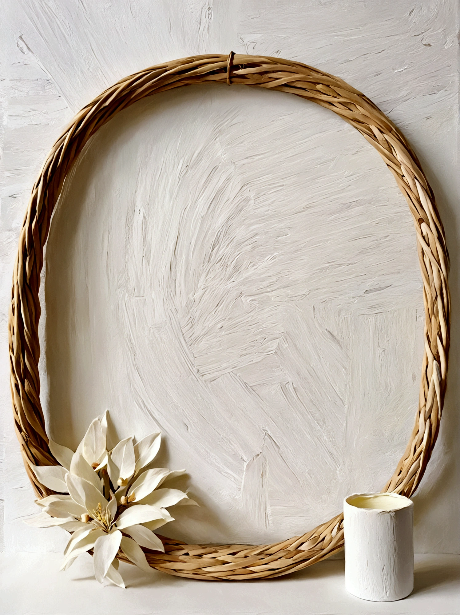 willow,wicker,color,Perfect proportion,symmetry,vanilla,bright,White background,real,emotion,Thick textured paint,