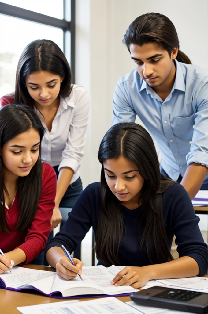 Students studying accounting