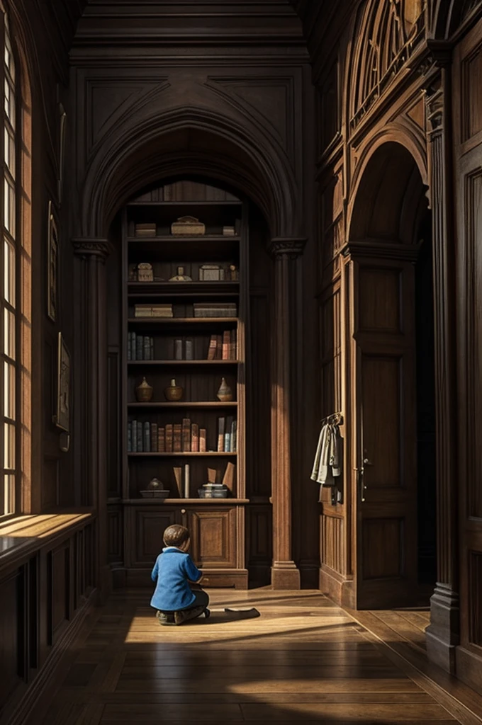 Create a hidden object picture where a key is searched for in Harry Potter style