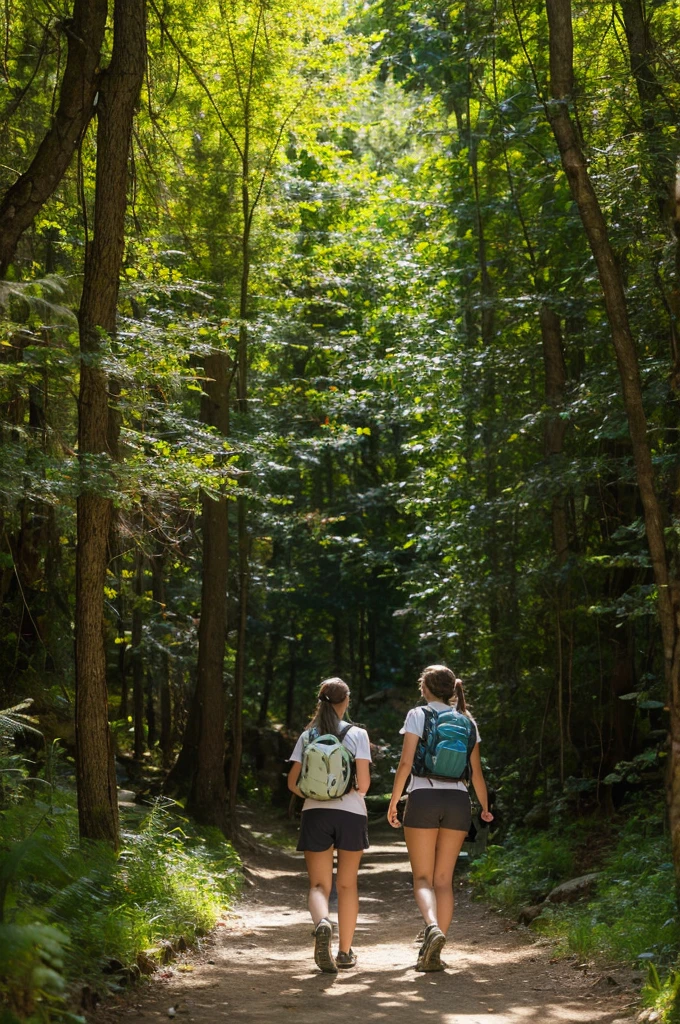Italy. NSFW. front view, detailed face. Create a highly realistic front-facing scene set in the highlands of Lombardy, Italy, featuring a 12-year-old Italian girl leading a group of younger girls on a hiking trip through a dense forest.
The stands confidently at the front center of the group, facing forward. She has shoulder-length brown hair tied in a ponytail poking through the back of her colorful baseball cap. She wears a bright, short-sleeve t-shirt, knee-length shorts, and sturdy hiking shoes. Her expression is enthusiastic and welcoming as she looks ahead, one hand holding a small map or pointing forward to guide the group.
Surrounding her are several younger girls, aged between 6 and 10, arranged in a semicircle around her, all facing forward as well. They are dressed in colorful t-shirts, shorts, and baseball caps, each sporting different vibrant patterns and colors. They carry small backpacks or water bottles, and their expressions are a mix of excitement and curiosity. Some girls have pigtails or braids, adding to their youthful appearance.
The group includes about 8-10 girls of varying heights and builds, reflecting their different ages and levels of excitement.
Behind them, the forest is rich and dense with tall pine and oak trees forming a canopy overhead. The sunlight filters through the leaves, creating dappled patterns on the forest floor, which is covered with moss, ferns, and wildflowers. The narrow, winding trail they follow is visible between them, bordered by rocks and roots that enhance the sense of adventure.
In the background, the majestic Lombardian mountains rise, with some snow patches visible on the higher peaks, adding to the natural beauty of the scene. The atmosphere is filled with the fresh scent of pine, and the sounds of birds and rustling leaves create a vibrant and immersive environment.
This scene captures the lively and exploratory spirit of the group, with the 12-year-old girlng