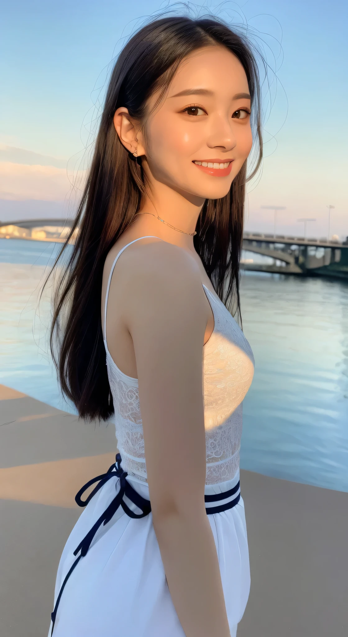 intimate clothing, Transparent material, (((best quality, 8K, masterpiece))), sharp focus, (Beautiful Women in Perfect Shape), Thin, (hairstyle: Predominant)), street: 1.2 Highly detailed face and skin texture Detailed eyes with double eyelids Random poses, (Smile),sPredominanter cute Japan person,sPredominanter beauty Japanese girl, Realistic face, double eyelids,Smile,Summer Day Festival , sunset ,Fireworks background, front