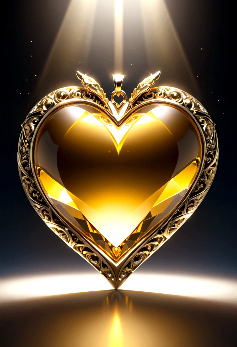 heart　pendant　yellow